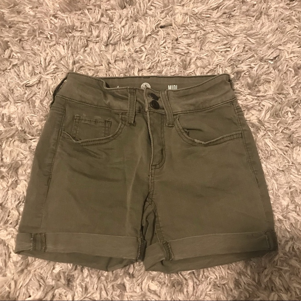 Army green jean shorts